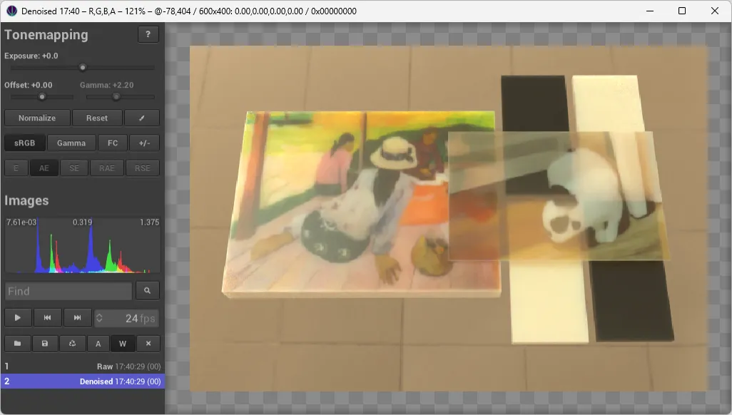 A photorealistic preview of matte 3D printouts with realistic indoor lighting in a museum environment.