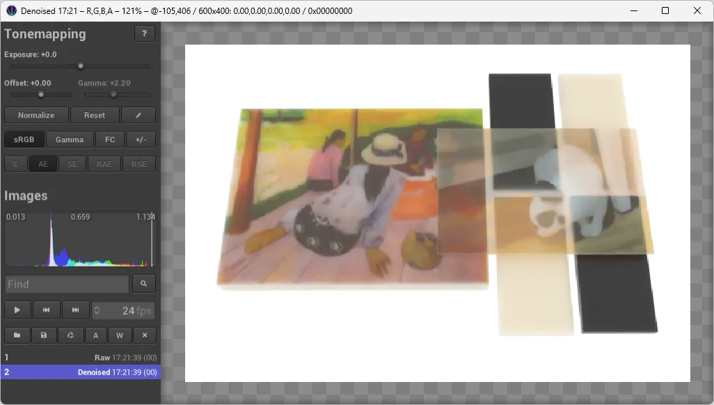 A photorealistic preview of a complex assembly of PolyJet 3D printouts.